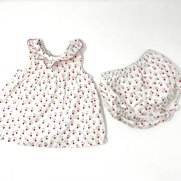 Janie & Jack 6-12 Months Baby Girl Outfit Strawberry Print - Picture 2 of 4